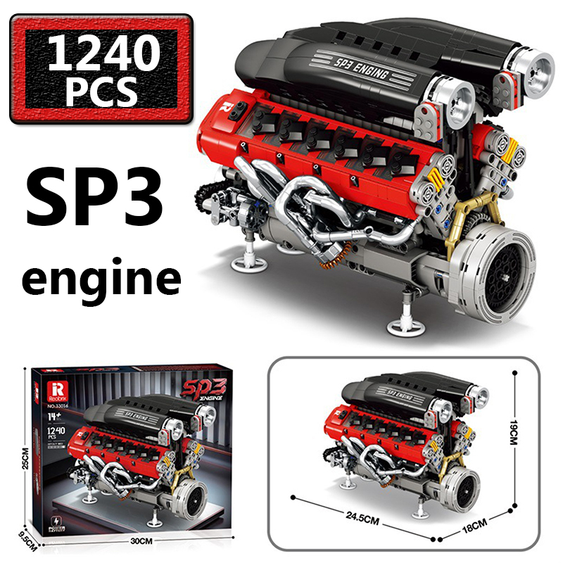 Kids Toys Idea - 1240 Piezas Motor de Coche SP3,