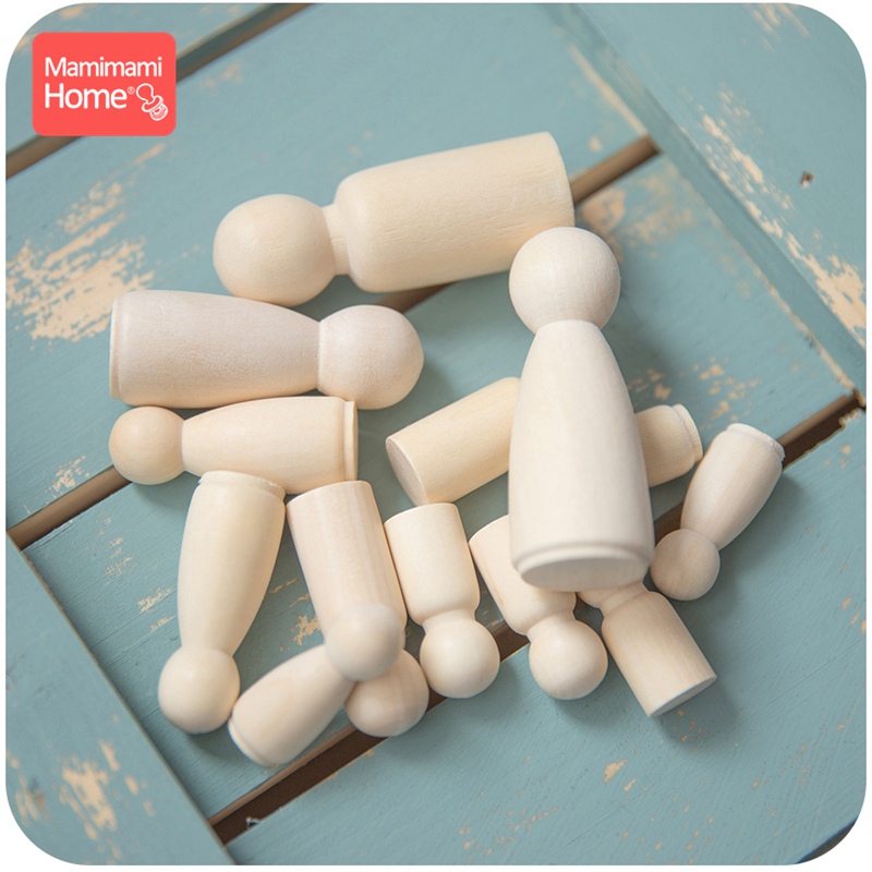 Muñecas de clavija de madera p - Kids Toys Logo reseña y precio