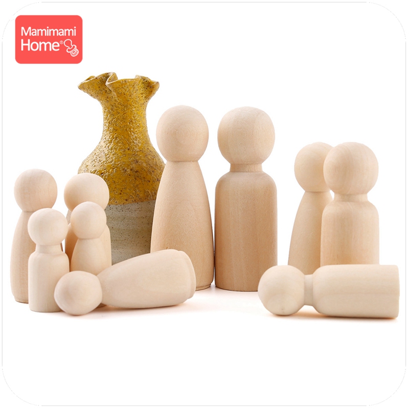 Muñecas de clavija de madera p - Kids Toys Logo reseña y precio